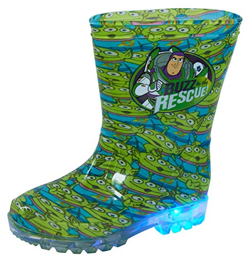 Disney Toy Story Gummistiefel mit blinkenden Lichtern und Aufsteckverschluss für Unisex-Kinder 11 UK Grün von Disney