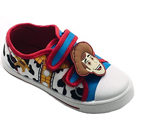 Disney Toy Story Jungen oder Mädchen Sommerschuhe aus Segeltuch mit Riemenverschluss und Pumps mit Woody oder Buzz Lightyear, Kindergröße 39-47, Woody, 24 EU von Disney