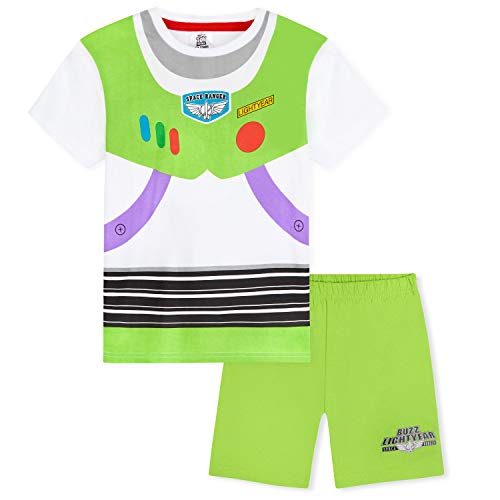 Disney Toy Story Schlafanzug Jungen, Kinder Pyjama Jungen Kurzarm, Geschenke, Pyjama Set (Weiß/Grün, 2-3 Jahre) von Disney