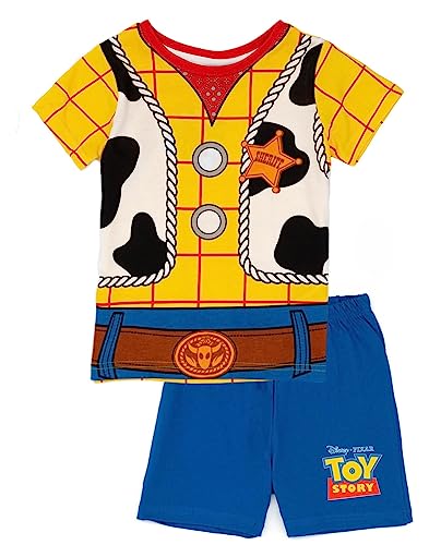 Disney Toy Story Woody Pyjama-Set für Jungen | Kinder-PJs Woody Cowboy-Kostüm | Sheriff Woody Design T-Shirt und Shorts | Offizielles Toy Story Merchandise | Perfektes Loungewear-Geschenk von Disney