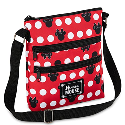 Disney Umhängetasche Damen und Teenager, Mickey Mouse und Minnie Mouse Tasche Damen, Kleine Umhängetasche Damen (Rot) von Disney