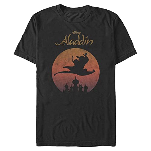 Disney Unisex Aladdin-Flying High Organic Short Sleeve T-Shirt, Black, L von Disney