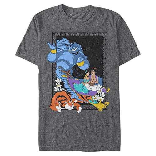 Disney Unisex Aladdin-Poster in The Lamp Organic Short Sleeve T-Shirt, Melange Black, M von Disney