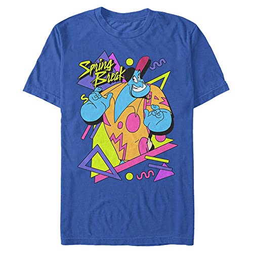 Disney Unisex Aladdin-Spring Break Organic Short Sleeve T-Shirt, Bright Blue, XL von Disney