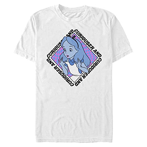 Disney Unisex Alice in Wonderland Alice Face Organic Short Sleeve T-shirt, Weiß, L von Disney