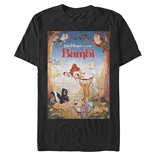 Disney Unisex Bambi-Beautiful Friendships Organic Short Sleeve T-Shirt, Black, XL von Disney