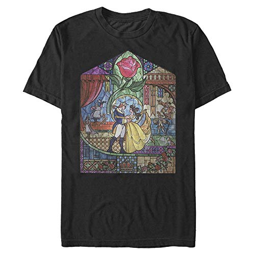 Disney Unisex Beauty & The Beast-Glass Beauty Organic Short Sleeve T-Shirt, Black, XXL von Disney