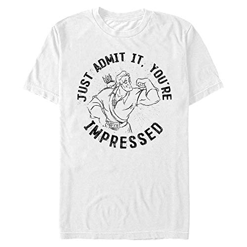 Disney Unisex Beauty & The Beast-Youre Impressed Gaston Organic Short Sleeve T-Shirt, White, XXL von Disney