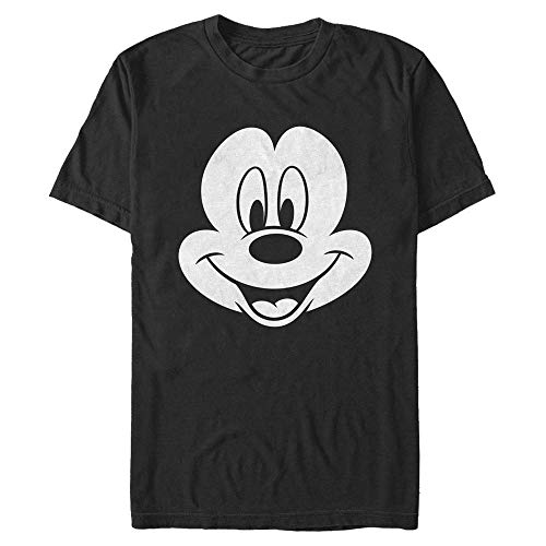 Disney Unisex Big Face Mickey Organic Short Sleeve T-Shirt, Black, XXL von Disney