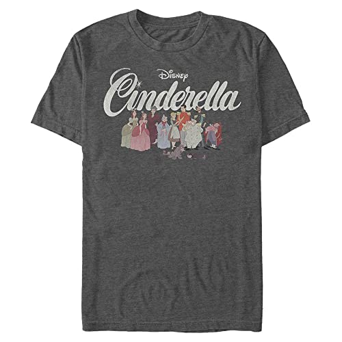 Disney Unisex Cinderella Group Organic Short Sleeve T-Shirt, Melange Black, M von Disney