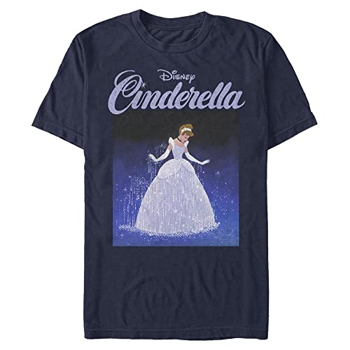 Disney Unisex Cinderella Square Cindy Organic Short Sleeve T-shirt, Marineblau, XXL von Disney