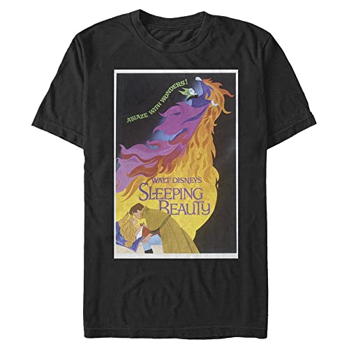 Disney Unisex Sleeping Beauty Dark Sleeping Beauty Poster Organic Short Sleeve T-shirt, Schwarz, XXL von Disney