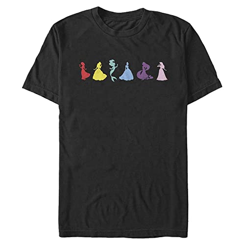 Disney Unisex Ditsy Princess Organic Short Sleeve T-Shirt, Black, L von Disney