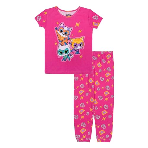 Disney Unisex-Erwachsene 2-teiliges Pyjama-Set, Eng Anliegend, Baumwolle, Weich und Niedlich für Kinder Pyjamaset, Go Super Kitties, 6 (2er Pack) von Disney