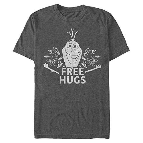 Disney Unisex Frozen 2-Free Olaf Hugs Organic Short Sleeve T-Shirt, Melange Black, L von Disney