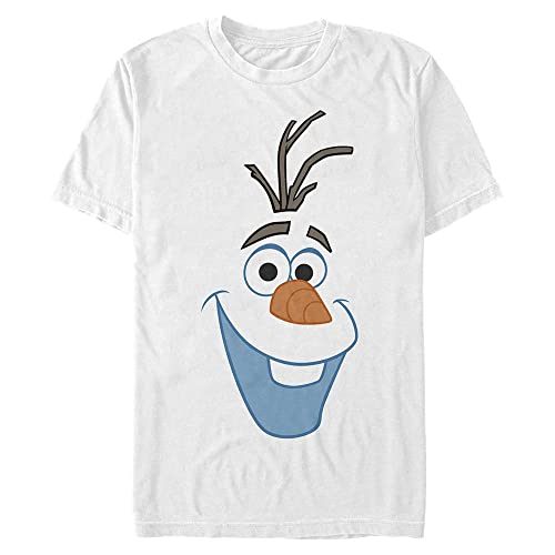 Disney Unisex Frozen-Big Olaf Face Two Organic Short Sleeve T-Shirt, White, XL von Disney