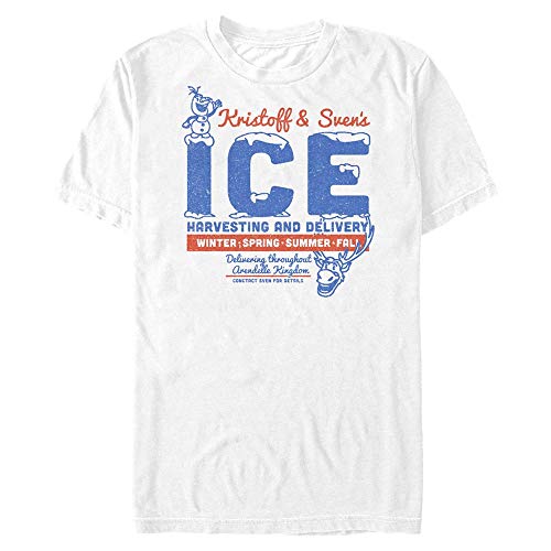 Disney Unisex Frozen-Ice Man Organic Short Sleeve T-Shirt, White, L von Disney