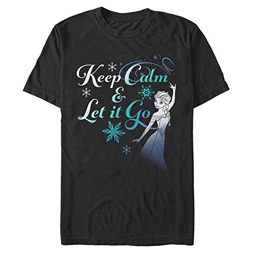 Disney Unisex Frozen Let It Go Now Organic Short Sleeve T-shirt, Schwarz, XL von Disney