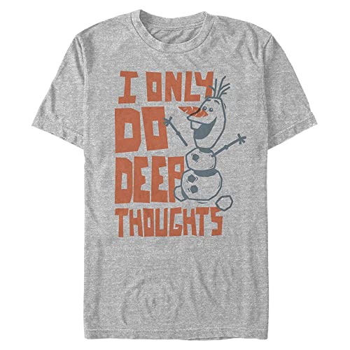 Disney Unisex Frozen Two-Deep Thoughts Organic Short Sleeve T-Shirt, Melange Grey, L von Disney