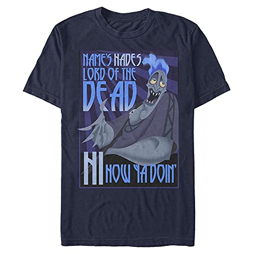 Disney Unisex Hercules Names Hades Organic Short Sleeve T-shirt, Navy Blue, XL von Disney