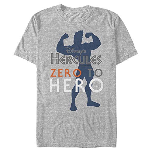 Disney Unisex Hercules Zero To Hero Organic Short Sleeve T-shirt, Melange Grey, XXL von Disney