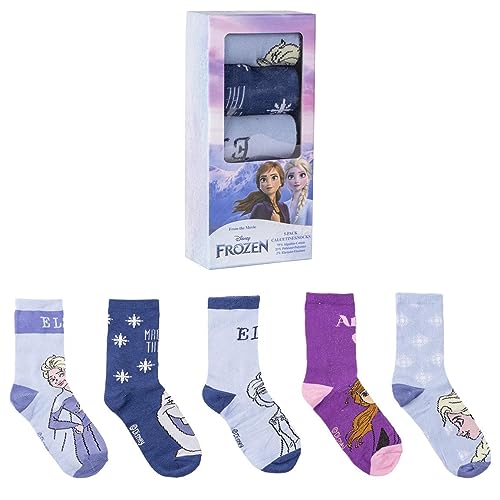 Disney Unisex Kids Frozen 5er Pack Socken, bunt, 31-34 von Disney