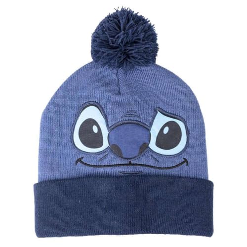 Disney Unisex Kids Stitch Strickmütze, Blau, One Size von Disney