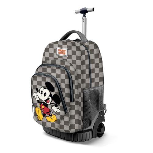 Disney Unisex Kinder Disney Fan Gts Trolley-Rucksack Fan GTS Trolley-Rucksack Move, Mickey Grau Karomuster, Einheitsgröße von Disney