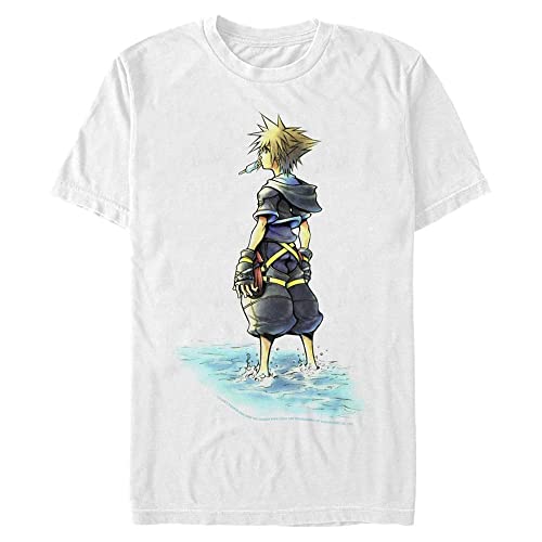 Disney Unisex Kingdom Hearts-Feet Wet Organic Short Sleeve T-Shirt, White, M von Disney