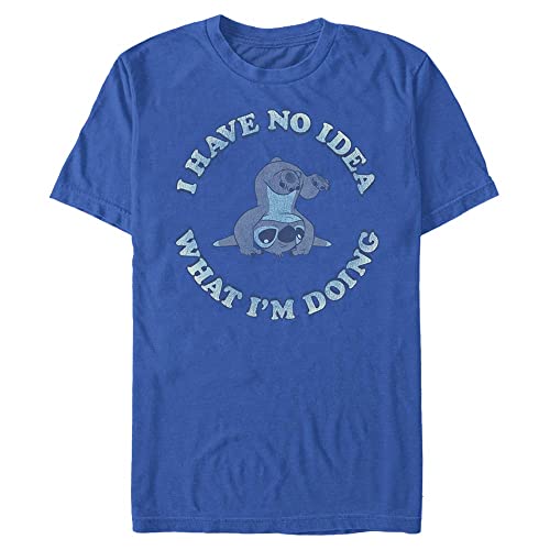 Disney Unisex Lilo And Stich No Idea Organic Short Sleeve T-shirt, Hellblau, XXL von Disney