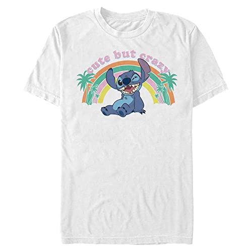 Disney Unisex Lilo & Stitch Kawaii Stitch Organic Short Sleeve T-shirt, Weiß, S von Disney