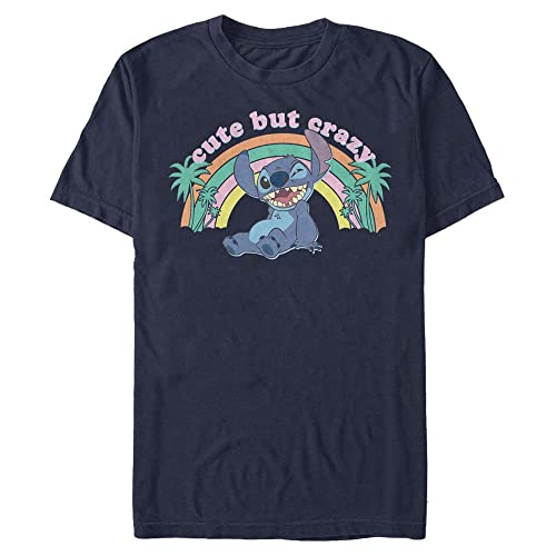 Disney Unisex Lilo & Stitch Kawaii Stitch Organic Short Sleeve T-shirt, Navy Blue, XXL von Disney