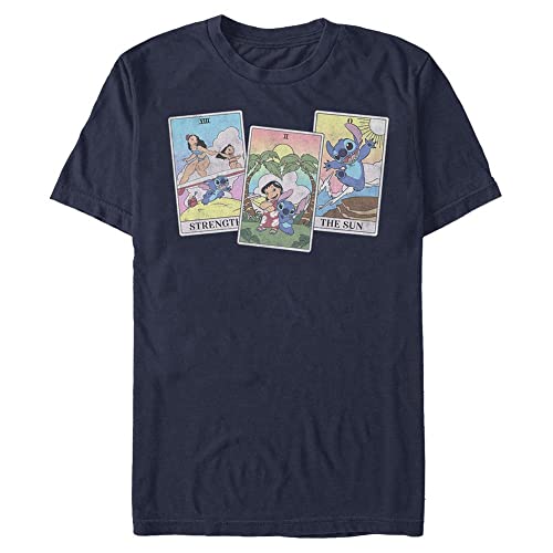 Disney Unisex Lilo & Stitch-LILO Stitch Tarot Organic Short Sleeve T-Shirt, Navy Blue, XXL von Disney