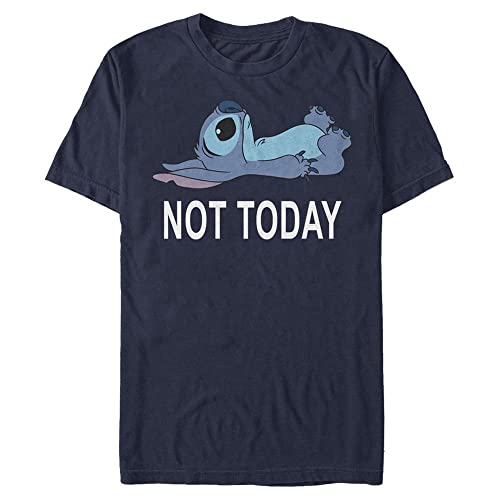 Disney Unisex Lilo & Stitch-Not Today Organic Short Sleeve T-Shirt, Navy Blue, XL von Disney