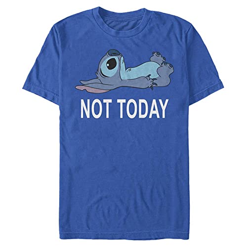 Disney Unisex Lilo & Stitch Not Today Organic Short Sleeve T-shirt, Leuchtend Blau, L von Disney