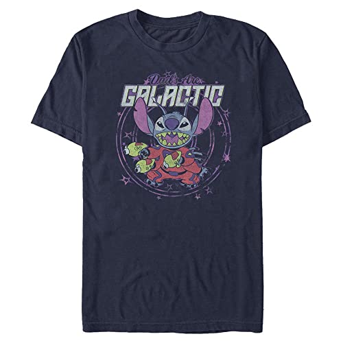 Disney Unisex Lilo & Stitch-Spaced Dads Organic Short Sleeve T-Shirt, Navy Blue, M von Disney