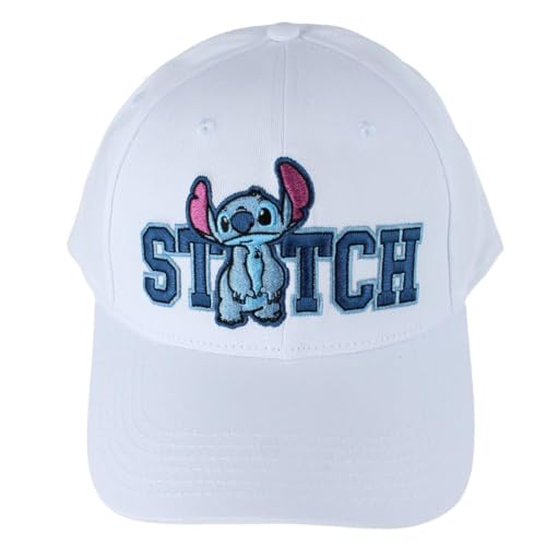 Disney Unisex Lilo & Stitch bestickt - Klettverschluss Baseballkappe weiß von Disney