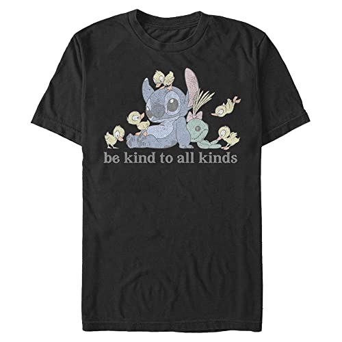 Disney Unisex Lilo & Stitch to All Kinds Organic Short Sleeve T-Shirt, Black, S von Disney