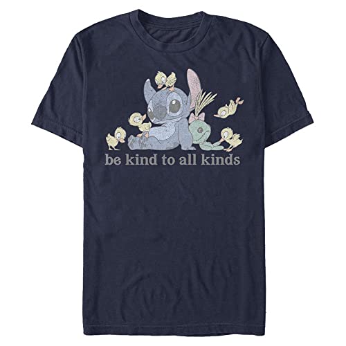 Disney Unisex Lilo & Stitch to All Kinds Organic Short Sleeve T-Shirt, Navy Blue, XXL von Disney