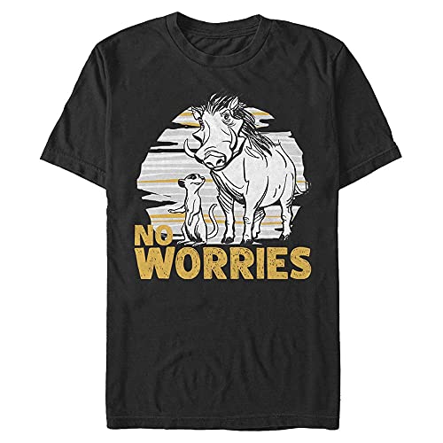 Disney Unisex Lion King-No Worries Club Organic Short Sleeve T-Shirt, Black, L von Disney