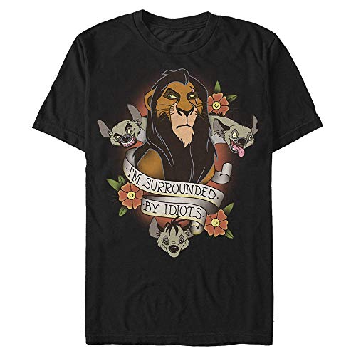 Disney Unisex Lion King Surrounded Organic Short Sleeve T-shirt, Schwarz, L von Disney