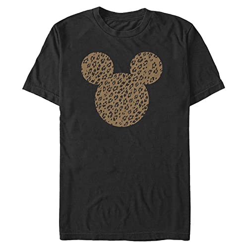 Disney Unisex Mickey-Cheetah Mouse Organic Short Sleeve T-Shirt, Black, S von Disney