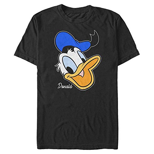 Disney Unisex Mickey-Donald Big Face Organic Short Sleeve T-Shirt, Black, XXL von Disney