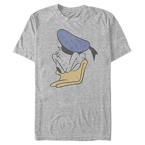 Disney Unisex Mickey-Donald Face Organic Short Sleeve T-Shirt, Melange Grey, M von Disney