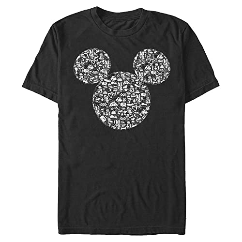 Disney Unisex Mickey Icons Fill Organic Short Sleeve T-Shirt, Black, S von Disney