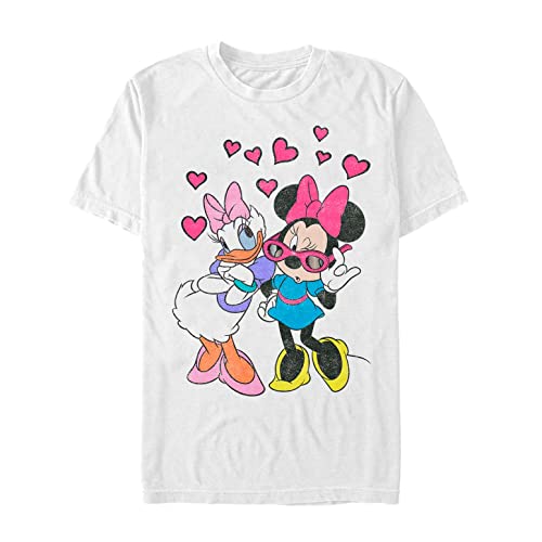 Disney Unisex Mickey-JUST The Girls Organic Short Sleeve T-Shirt, White, XL von Disney