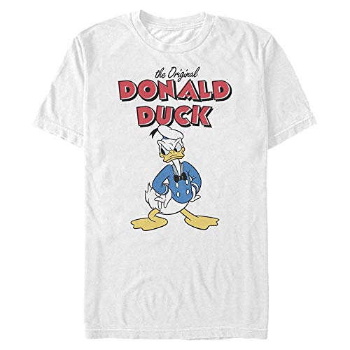 Disney Unisex Mickey-Mad Donald Organic Short Sleeve T-Shirt, White, L von Disney