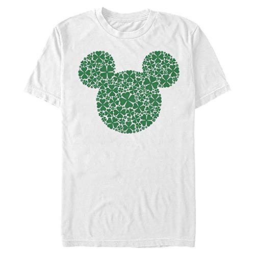 Disney Unisex Mickey Mickey Clover Fill Organic Short Sleeve T-shirt, Weiß, L von Disney