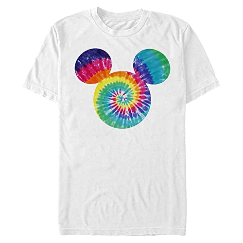 Disney Unisex Mickey Mickey Tie Dye Fill Organic Short Sleeve T-shirt, Weiß, S von Disney