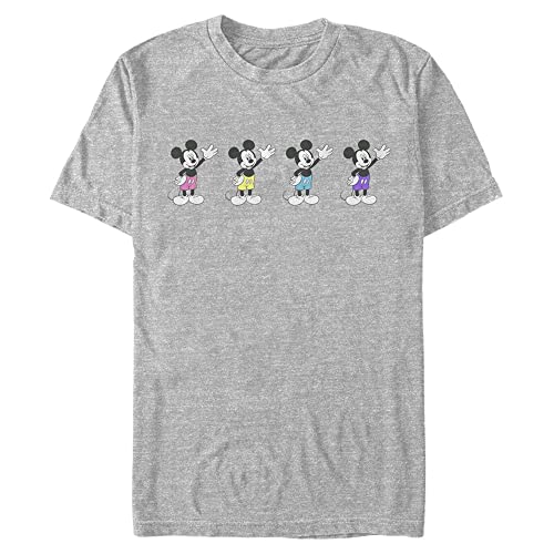 Disney Unisex Mickey Neon Pants Organic Short Sleeve T-shirt, Melange Grau, XXL von Disney